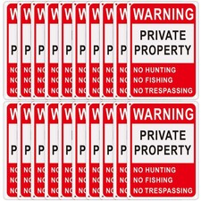 Lineshading 20 Pcs Posted No Trespassing Signs Private 7 x 10, Red, White