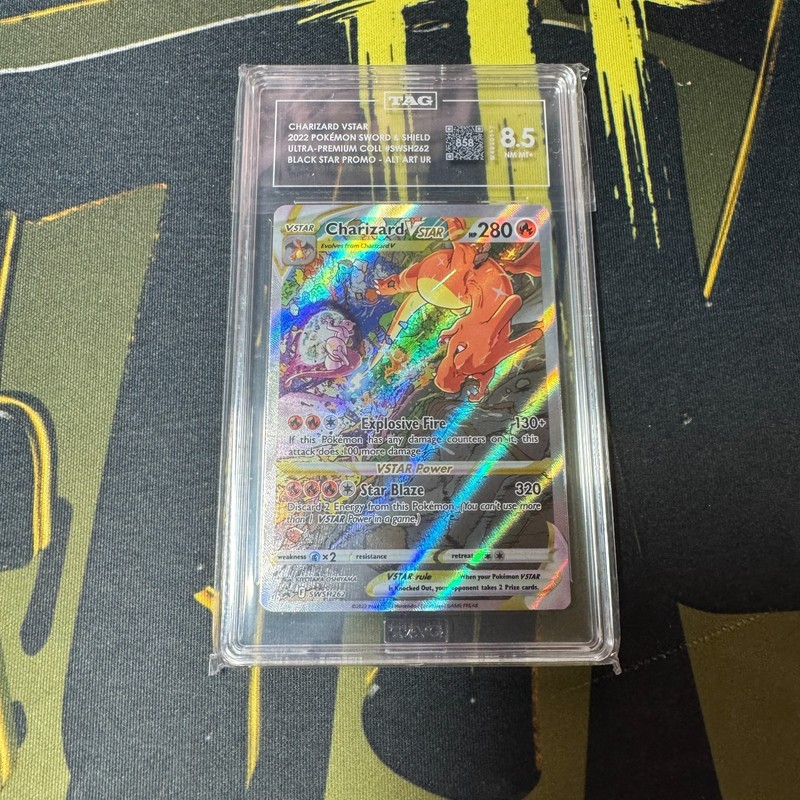 Charizard Vstar Pokemon Sword Shield Black Star Promo SWSH262 TAG 8.5 PSA