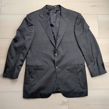 Canali Blazer Sport Coat Mens 40R Wool Charcoal Gray Jacket Career Made in Italy