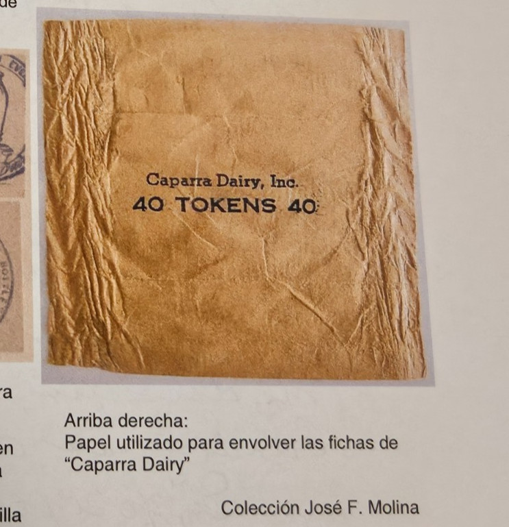 ENVOLTURA Ficha Vale Leche CAPARRA DAIRY Milk token WRAP GUAYNABO PUERTO RICO RR
