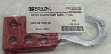 Brady 105718 Lockout Hasp,6 Lock,Red