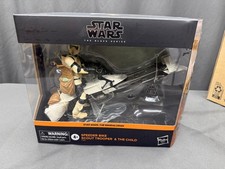 Star Wars 6  Black Series Speeder Bike Scout Trooper And The Child New & Sealed