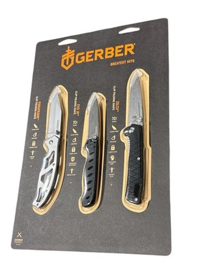 Gerber 3-Piece Folding Knife Set, PARAFRAM, EVO JR, ZILCH Unopened Sealed