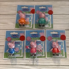 Lot of 5 Peppa Pig Family Figures With Bonus Cards NEW