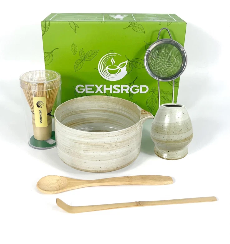 GEXHSRGD Matcha Whisk Set 6 PC Kit - Traditional Japanese Set