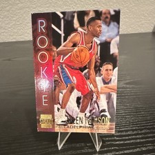 Topps Stadium Club Allen Iverson Rookie R16 76ers 1996-97 Basketball Card. rookie card picture