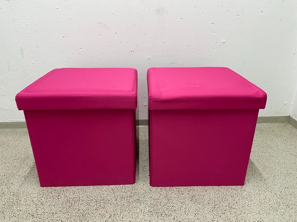 Sitzhocker/Sitzwürfel mit Stauraum, pink, sehr gut erhalten