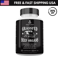 Ancestral Supplements Grass Fed Beef Organ Supplement - Non-GMO, 180 Capsules US