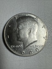 1980 P Kennedy Half Dollar US Mint Coin 50c United States Liberty Eagle Vintage