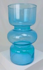 BLOFLO Blue Transparent Glass Hydroponic Vase 7" Colored Glass Vase *READ 