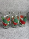 3 Vintage Anchor Hocking Watermelon Jelly Jar Drinking Glasses Tumblers, 16 oz