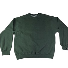 Fruit Of The Loom Super Cotton Sweatshirt Mens XL Green Crewneck Fleece Pullover