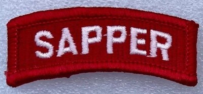 US Army Sapper Tab White on Red Engineer | eBay