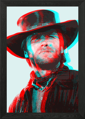 Retro 3D Eastwood Framed Wall Art Poster Canvas Print Picture