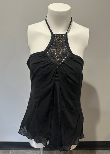 Top Express nero con ferretto, chiffon, taglia M - Foto 2 di 15