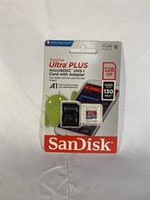New SanDisk Ultra Plus 128GB Micro SDXC MicroSD A1 128 GB 130MB/s With Adapter