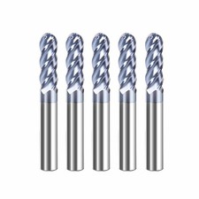5Pcs 1/2" Carbide Ball Nose CNC Router Bits, TiAlN Coated, 4-Flute, HRC45, Up...
