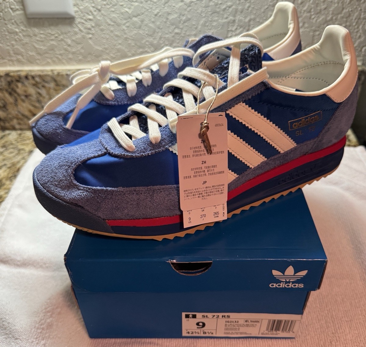 Adidas SL72 RS 'Blue Scarlet' | IG2132 Men's Sneaker Size 8.5, 9