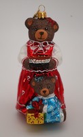 Glas-Ornament „Mama BäR“ 14 Cm • Handbemalt • TeddybäRen • Weihnachtsdeko