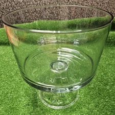 VINTAGE Anchor Hocking Trifle Pedestal Serving Bowl, Ribbed Base,7 Layer Beandip