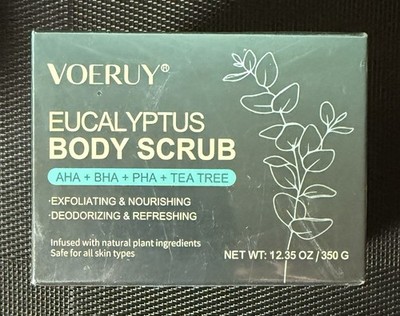 Eucalyptus Body Scrub 12.35oz by Voeruy Exfoliating Deodorizing Refreshing