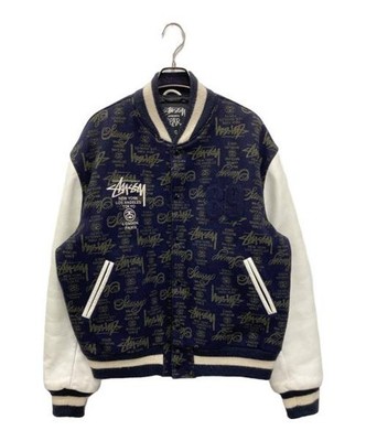 Stussy 25th記念スタジャン Stussy 25th Anniversary World Tour Stadium Jacket Unisex Navy
