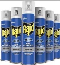 Raid Fly & Wasp Killer Rapid Action Spray 300ml X6
