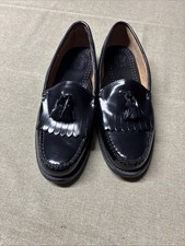 G.S. Bass Tassel Loafers Black 9B Layton Leather Mens