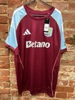 New with tags Aston Villa Betano Adidas Shirt Burgundy - Large