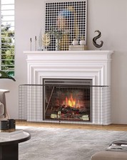 HOMCOM Extendable Fire Guard Screen, 81.5-160cm, Black