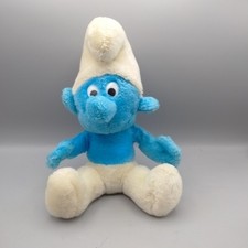 Peyo Wallace Berrie Co Plush Smurf Stuffed Animal Blue Toy Doll Vintage 1979