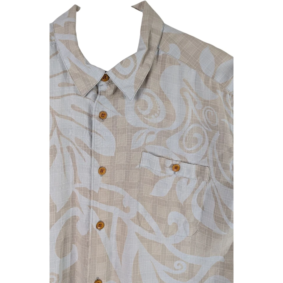 Quicksilver Waterman Hawaiian Aloha Shirt Mens Large Surfing Fall Leaf Tropical - Image 2 of 4