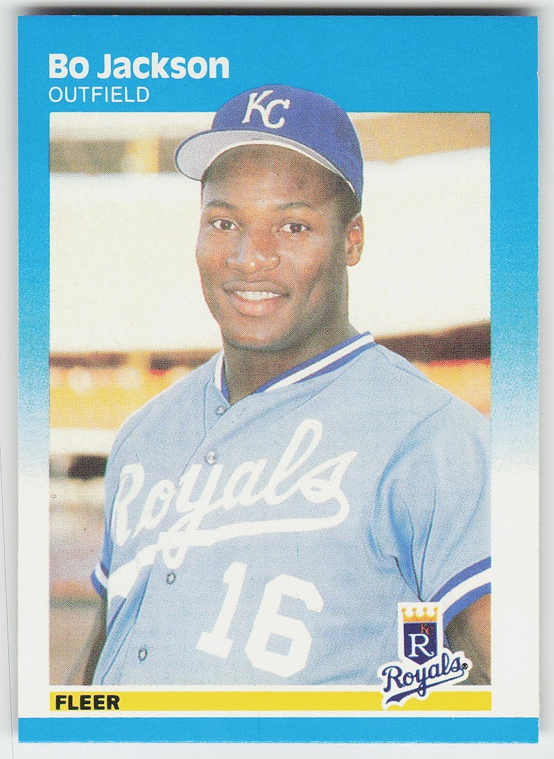 1987 Fleer #369 Bo Jackson BASEBALL Kansas City Royals