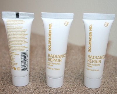 3 x GOLDFADEN MD Radiance Repair Daily Serum 0.34oz Travel = 1oz Full Size $95