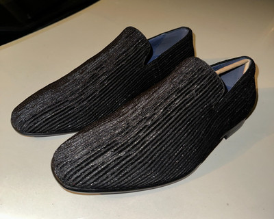 Moretti Irving Formal Loafers Crystals Navy Blue 10.5 Gold Label Blue Bottom