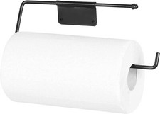 Wall Mounted Modern Kitchen Roll Holder Tissue Paper Towel Dispenser Rack Black
