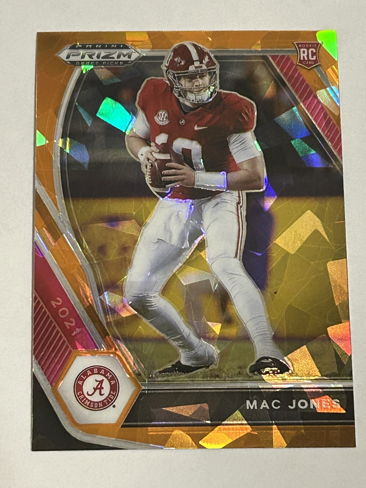 2021 Panini Prizm Draft Picks Collegiate #104 Mac Jones Orange Ice