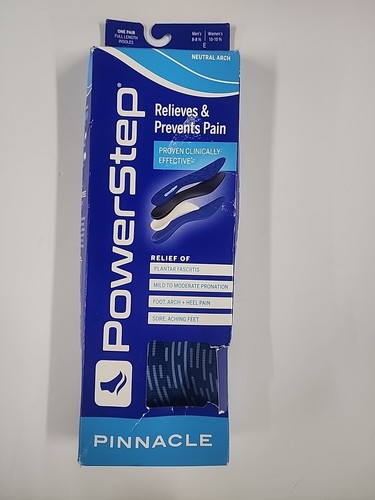 Powerstep Profile Insoles Foot Arch Heel Pain M - 8-8 1/2 - W 10-10 1/2. B210