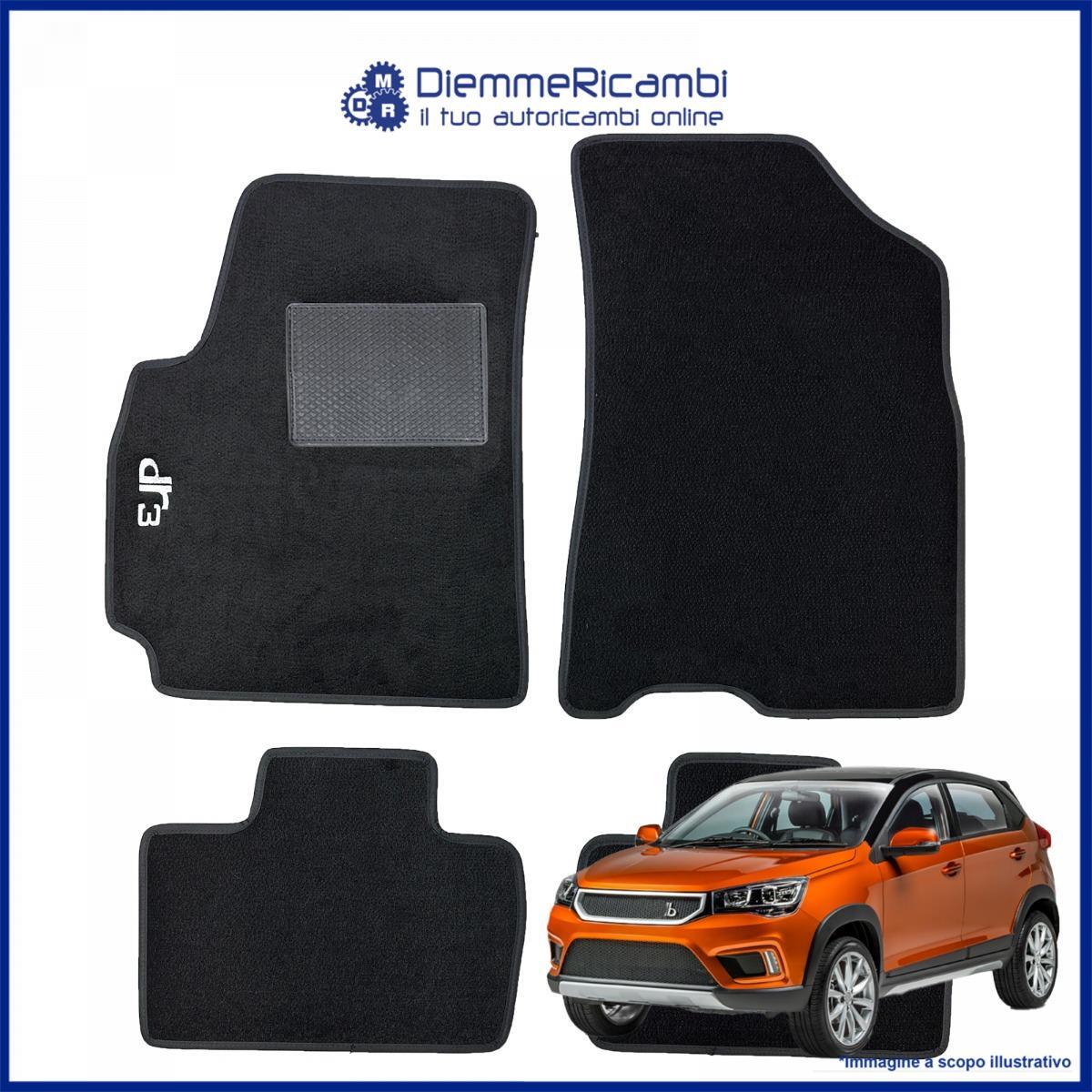 SERIE 4 TAPPETI - TAPPETINI IN MOQUETTE NERI PER DR DR3 dal 2016 al 2024