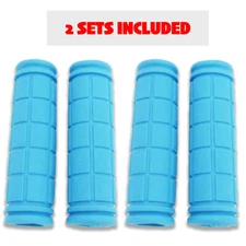 Two Sets of Pastel Blue Shock Absorbing Soft Rubber Comfort Bike Handlebar Grips