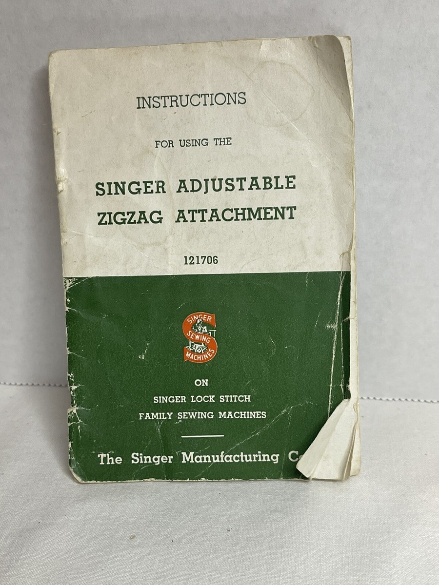 Vintage 1939 SINGER Instructions for Adjustable Zigzag