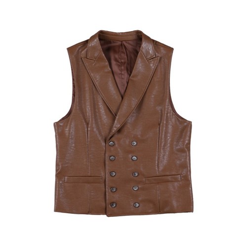 Men's Double Breasted Peak lapel Faux 
