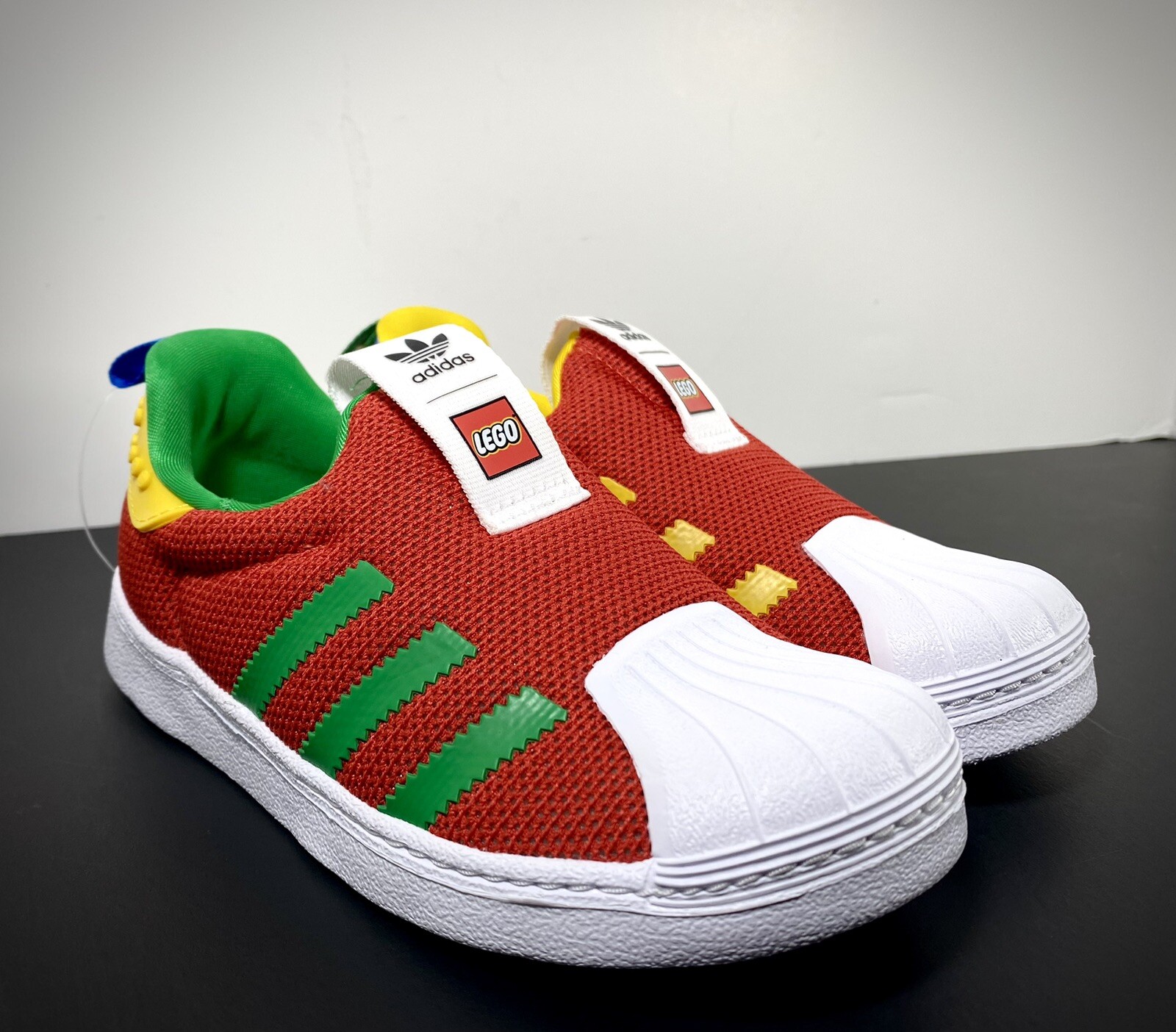 ADIDAS x LEGO Superstar 360's Slip On Red Sneakers GV8880 size 10 kids  Brand new | eBay