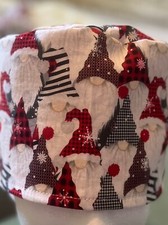 Gnome red reversible Adult Skull/Chemo Surgical Scrub Hat/Cap Handmade