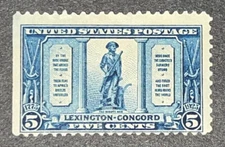 Travelstamps: 1925 US Stamps Scott #619 Lexington-Concord Sesquicentennial mogh