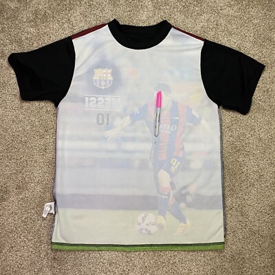 FC Barcelona Shirt Mens Medium Lionel Messi #10 Front Graphic