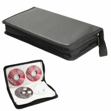 Disc CD Holder 80 DVD Case Storage Wallet VCD Organizer Faux Leather Zipper Bag