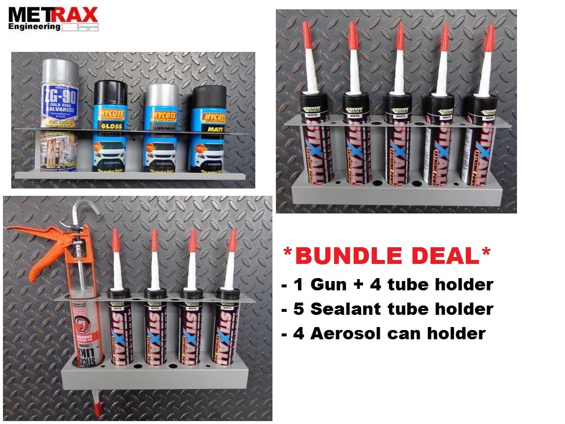 Van Storage 4 Can, 5 Mastic tube & 1 gun 4 tube holder *Plumber