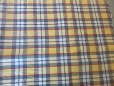 Multicolor Plaid Print on Cotton Fabric 36" Wide x 21" long