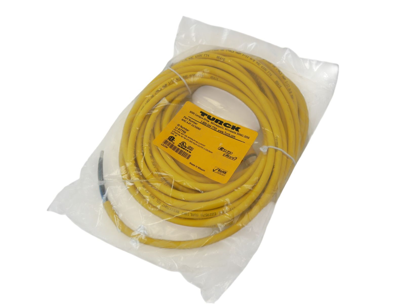 Turck RKC 4.5T-5-RSM 50/S1587/S1149 U-79807 Interconnect Cable 4.5m -Unused-